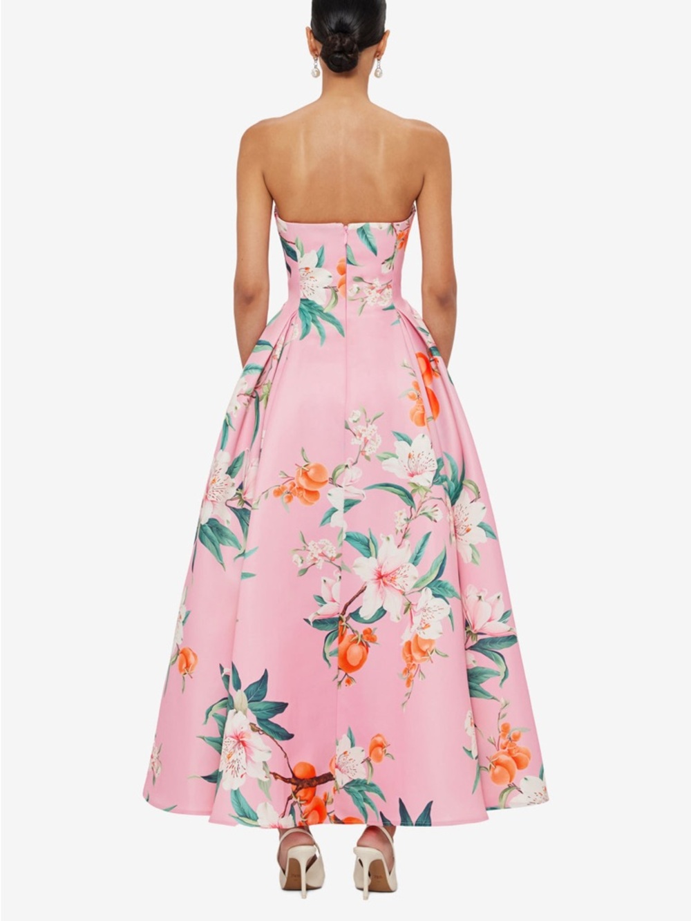 LEO LIN Nora Bustier Maxi Dress Pink Floral Strapless Gown Size 4 NWT - Picture 6 of 6